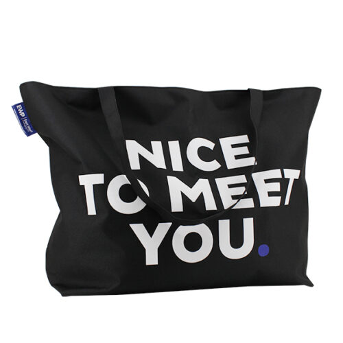 xxl einkaufstasche schwarz logo weiss